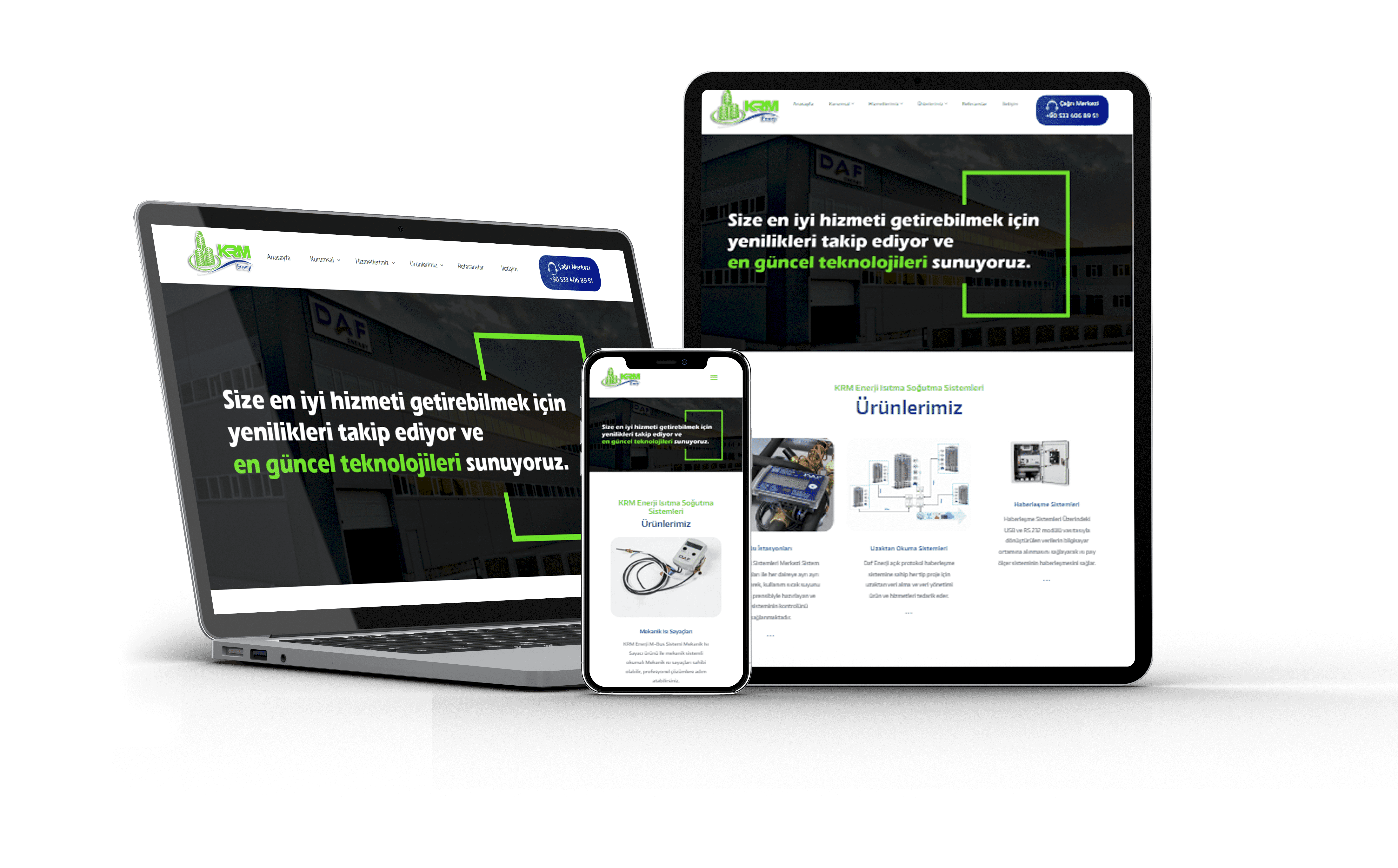 KRM Enerji takım web sitesi tasarımı projesi ve sosyal medya hesaplarının etkinleştirilmesi